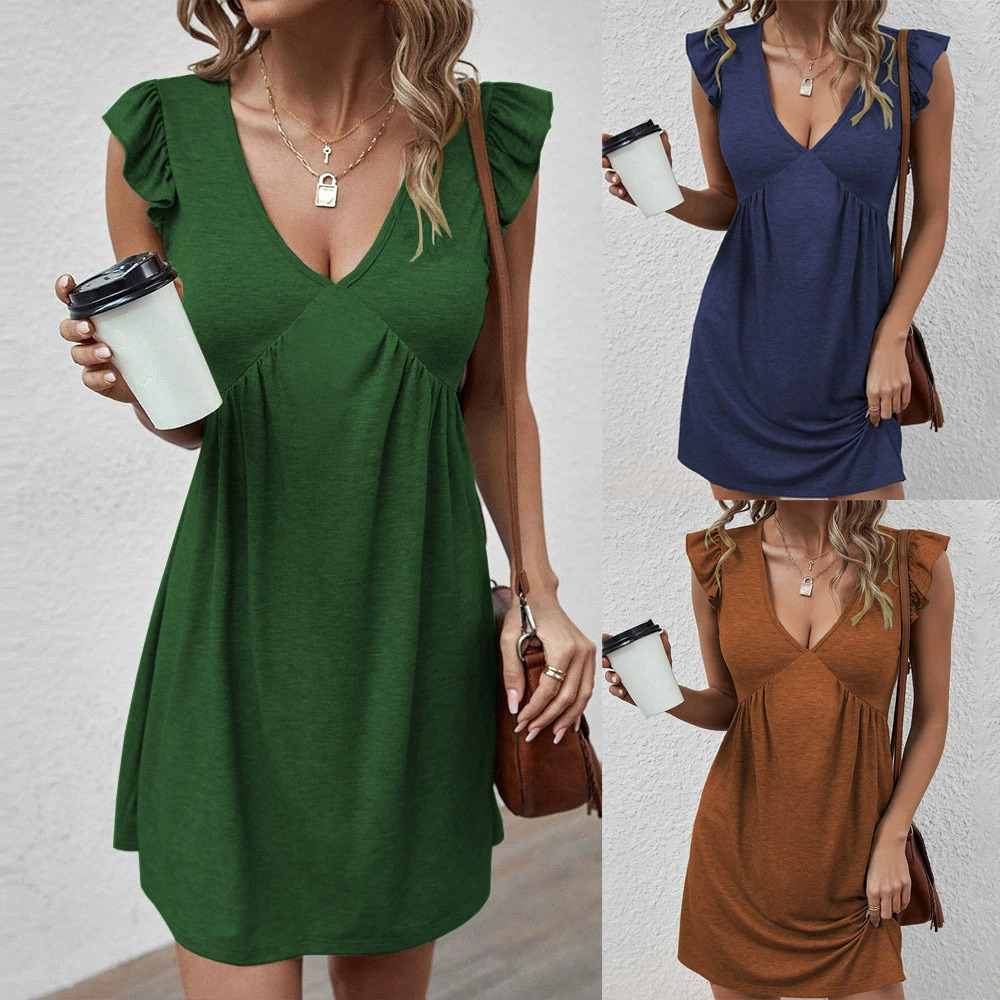 ZARA Summer Sexy Neckline Loose Casual Sleeveless Tank Dress